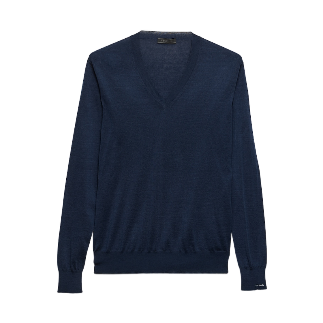 UMF211-1813-F0008 Prada Cotton V-Neck Sweater Navy
