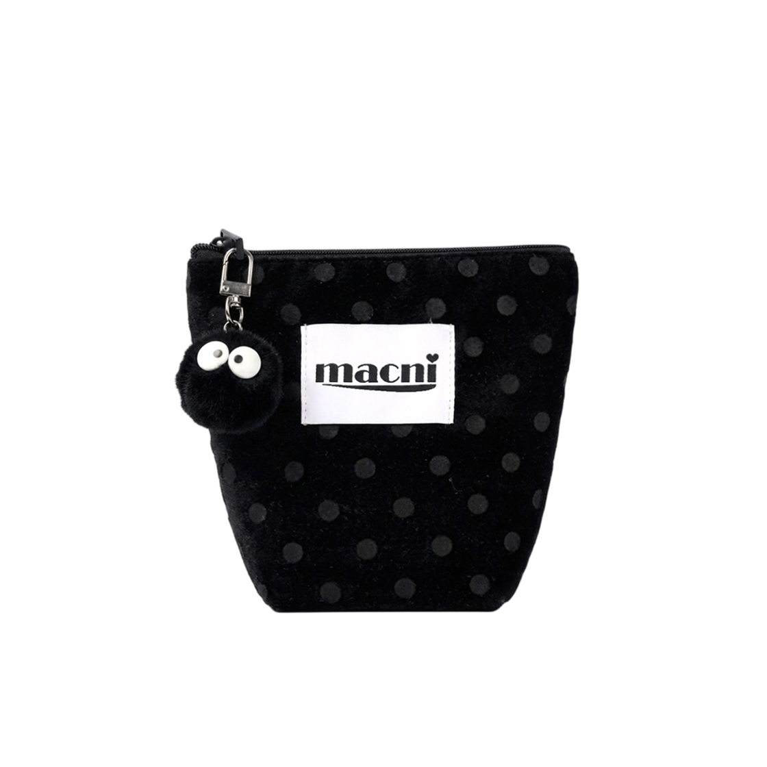 마크니 도트 벨벳 스탠디 파우치 블랙(MACNI Dot Velvet Standy Pouch Black)