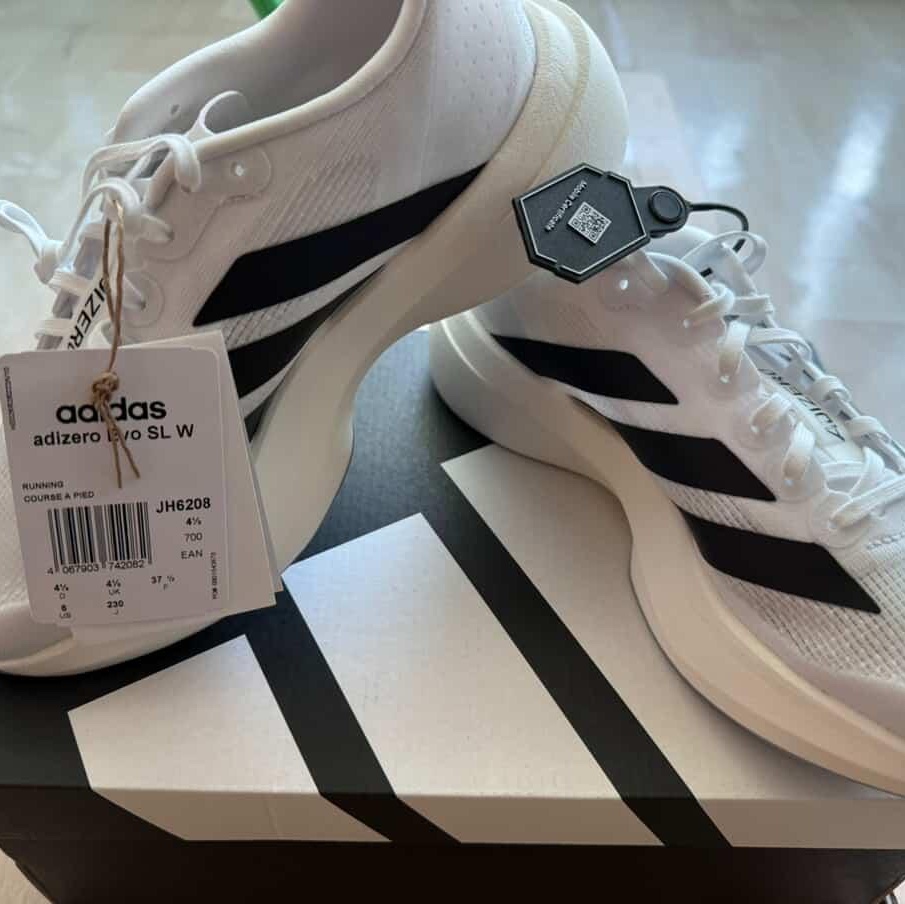 (W) Adidas Adizero EVO SL Cloud White Core Black 착용 스타일