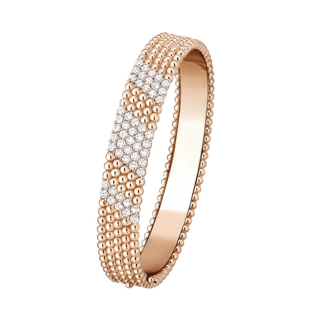 VCARPFYF00 Van Cleef & Arpels Perlee Diamonds Bracelet 5 Rows Medium Model 18K Rose Gold Diamond