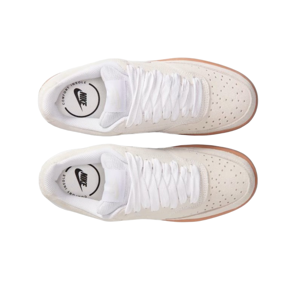 (W) 나이키 코트 비전 로우 화이트 검 미디움 브라운((W) Nike Court Vision Low White Gum Medium Brown) - 2