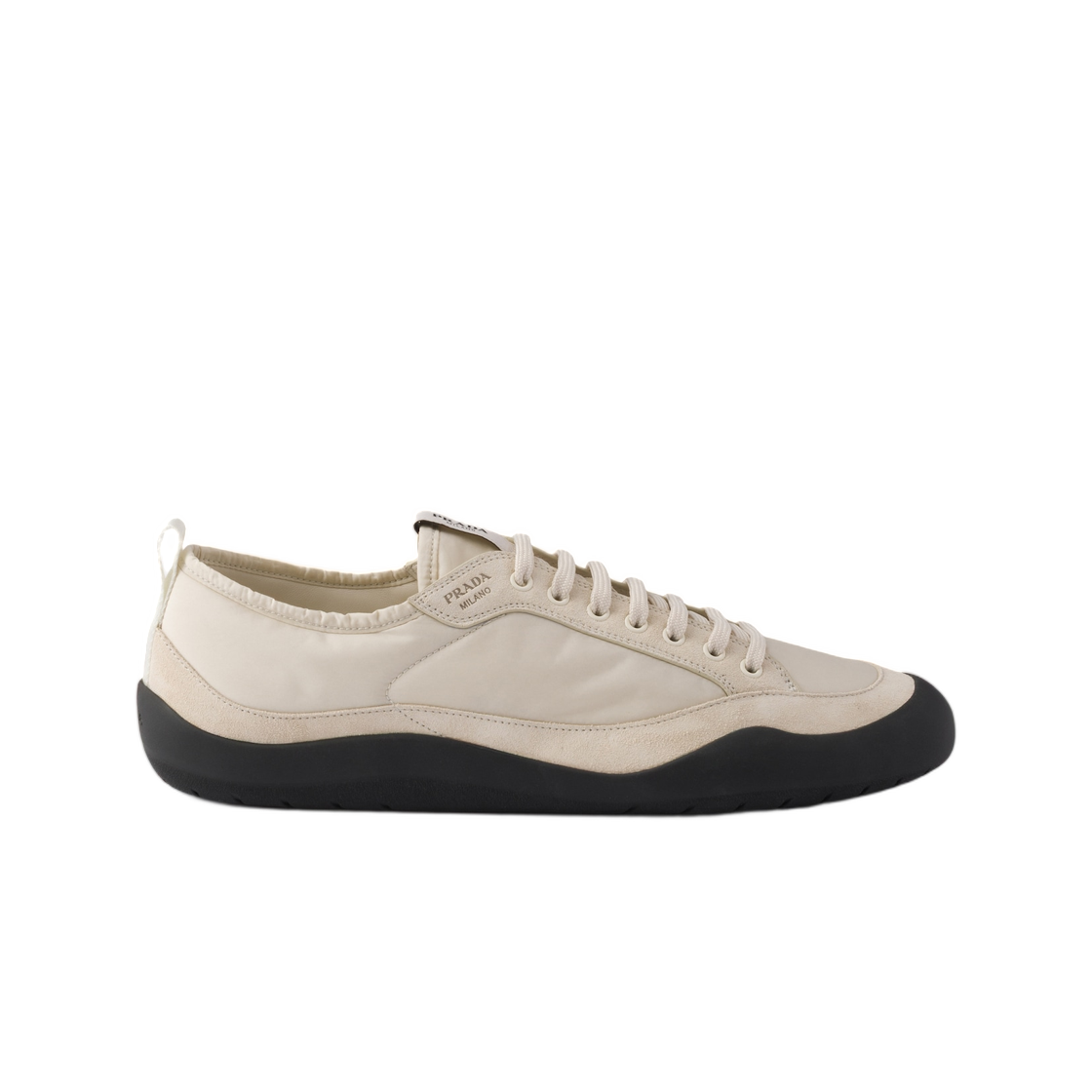 2EE469-D7C-F0304 Prada Speedrock Re-Nylon and Suede Sneakers Ivory