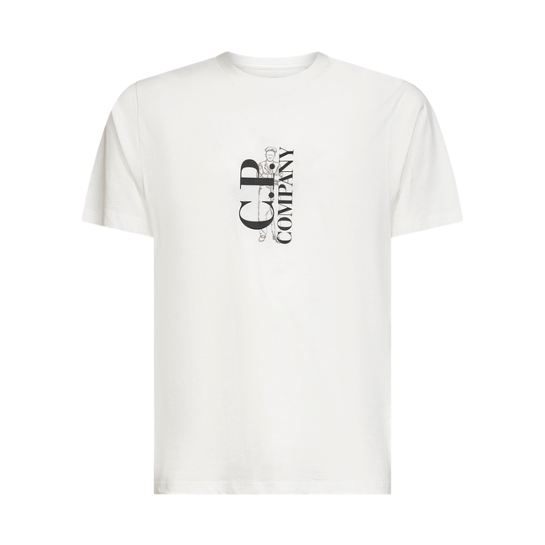 20CMTS084A005100W103 C.P. Company 30/1 Jersey Logo Patch T-Shirt Gauze White - 26SS