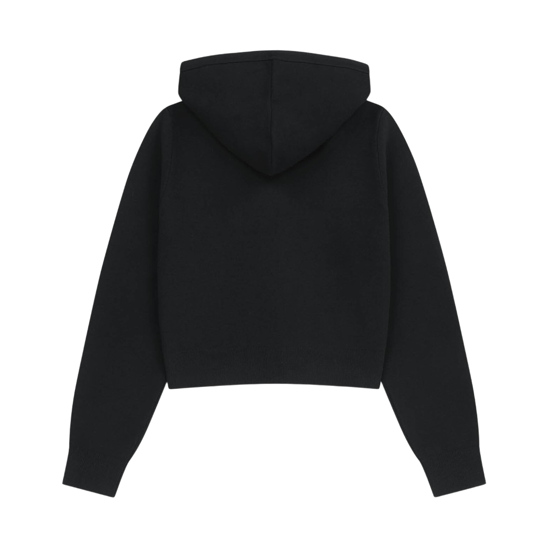 (W) 마리떼 프랑소와 저버 스몰 클래식 로고 크롭 니트 후드 집업 블랙((W) Marithe Francois Girbaud Small Classic Logo Crop Knit Hoodie Zip Up Black) - 2
