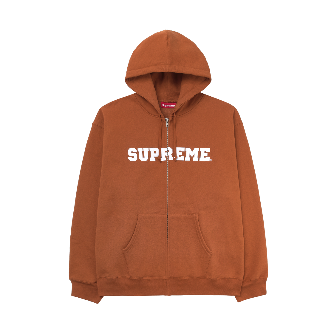 슈프림 컬리지에이트 아플리케 집업 후드 스웨트셔츠 러스트 - 25FW(Supreme Collegiate Applique Zip Up Hooded Sweatshirt Rust - 25FW)