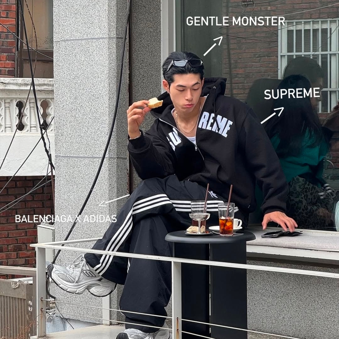 Supreme Collegiate Applique Zip Up Hooded Sweatshirt Black - 25FW 착용 스타일 - 6