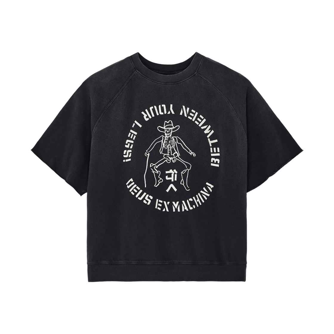 [6% 적립] 데우스 엑스 마키나 포커스트라 숏 슬리브 스웻셔츠 블랙