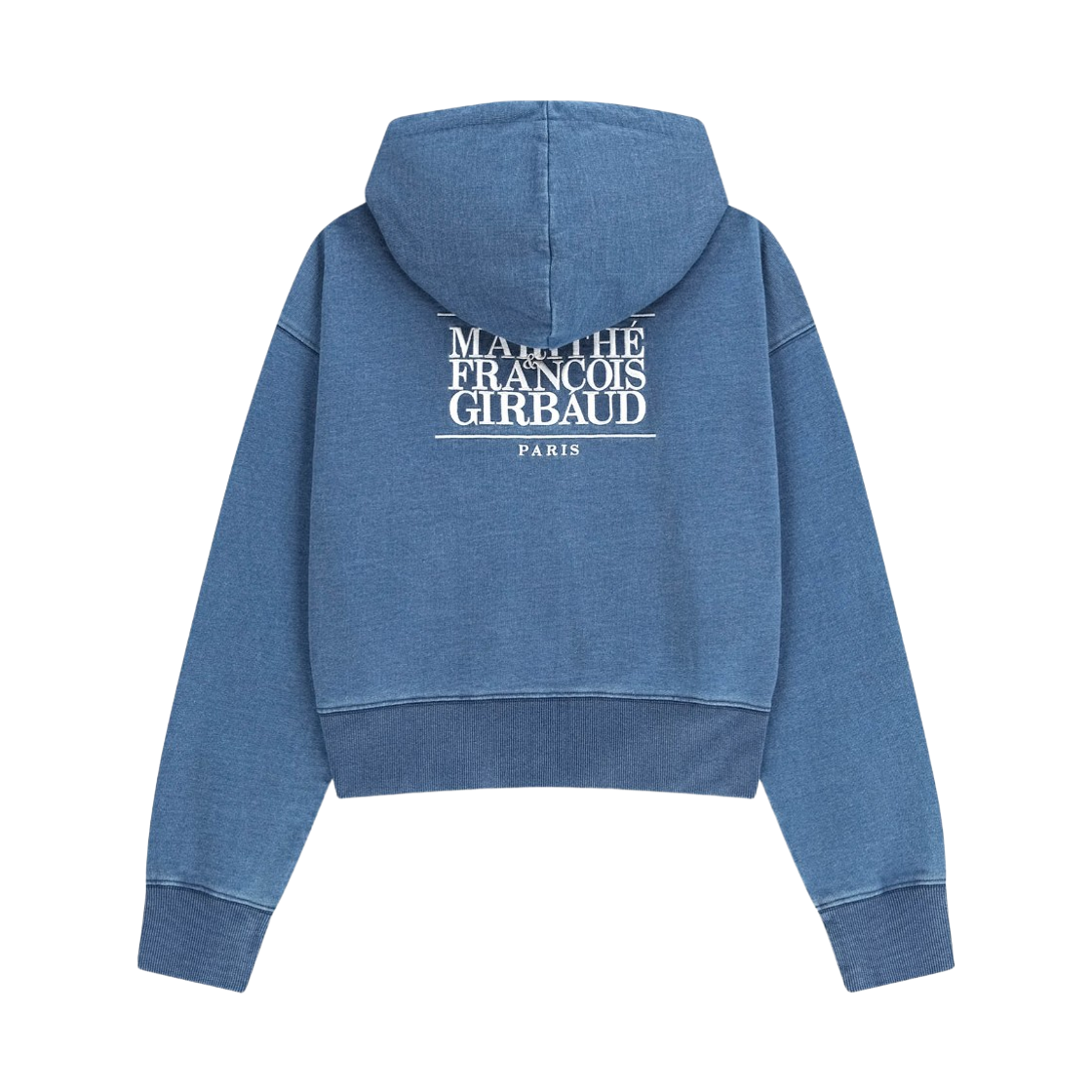(W) 마리떼 프랑소와 저버 백 클래식 로고 크롭 후드 집업 블루((W) Marithe Francois Girbaud Back Classic Logo Crop Hoodie Zip Up Blue) - 2