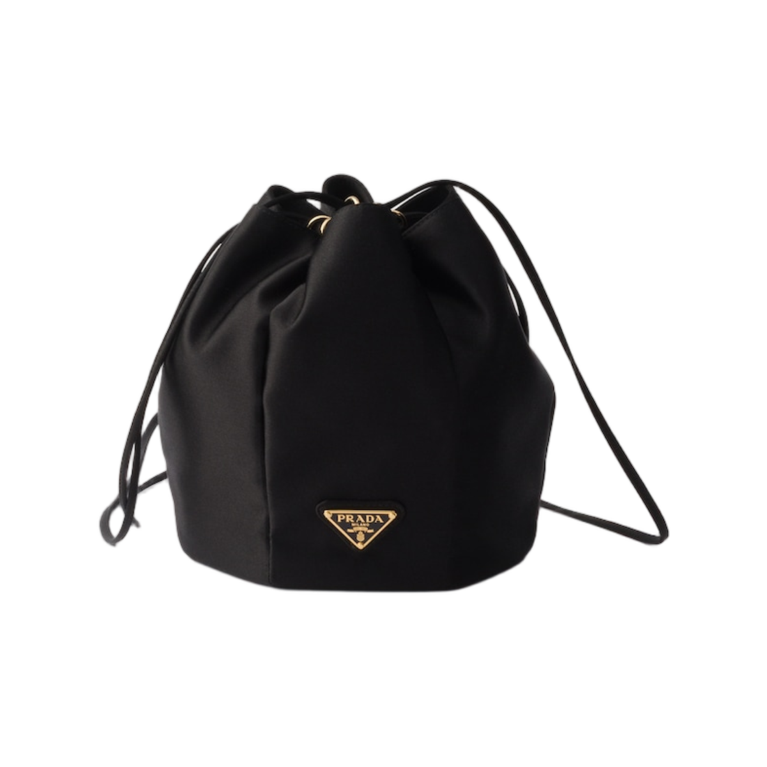 1BE103-AC4-F0002 Prada Satin Mini Bucket Bag Black
