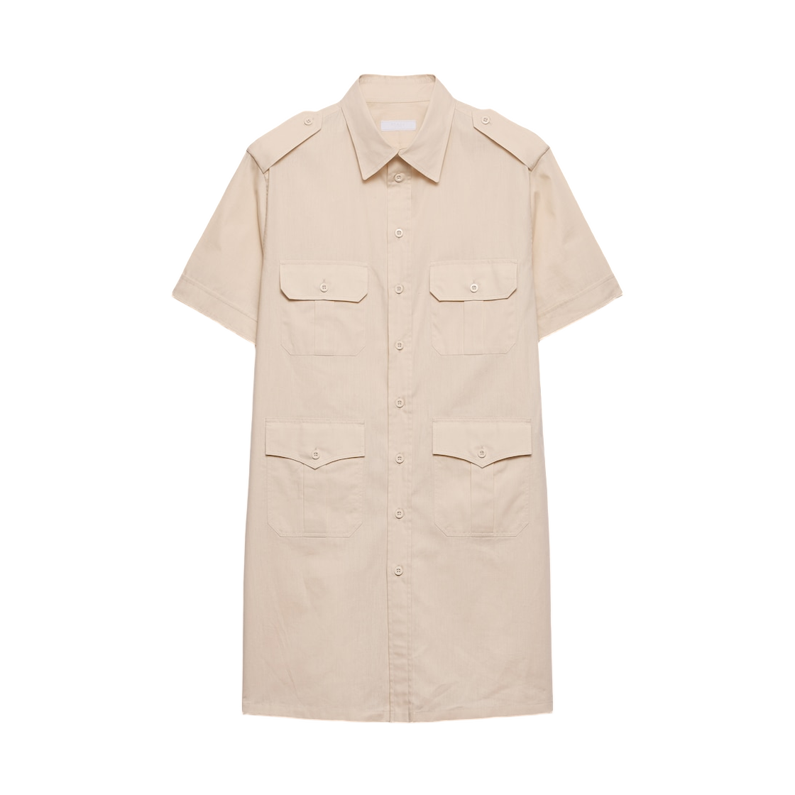 UCS545-18ZI-F0018 Prada Short-Sleeved Cotton Shirt Natural