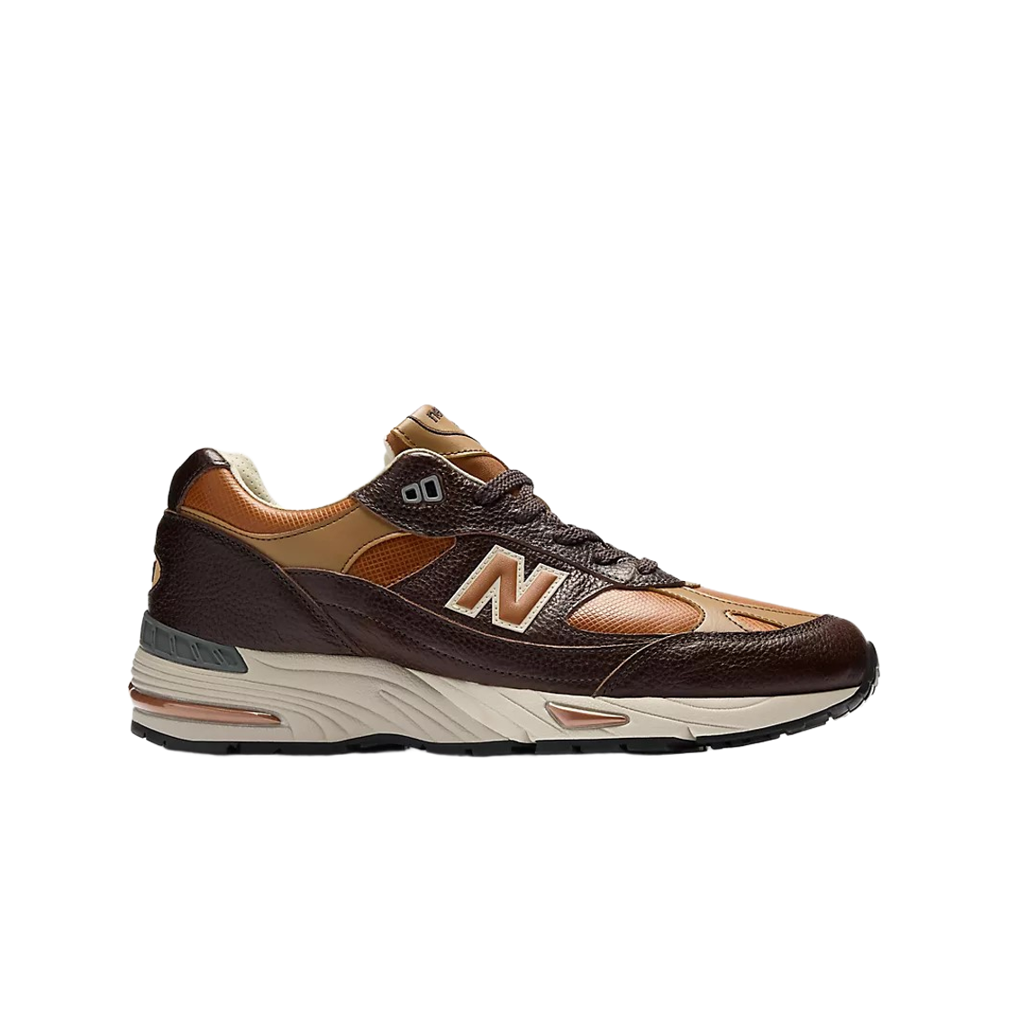 W991LB1 (W) New Balance 991v1 Made in UK Chocolate Plum Caramel Cafe