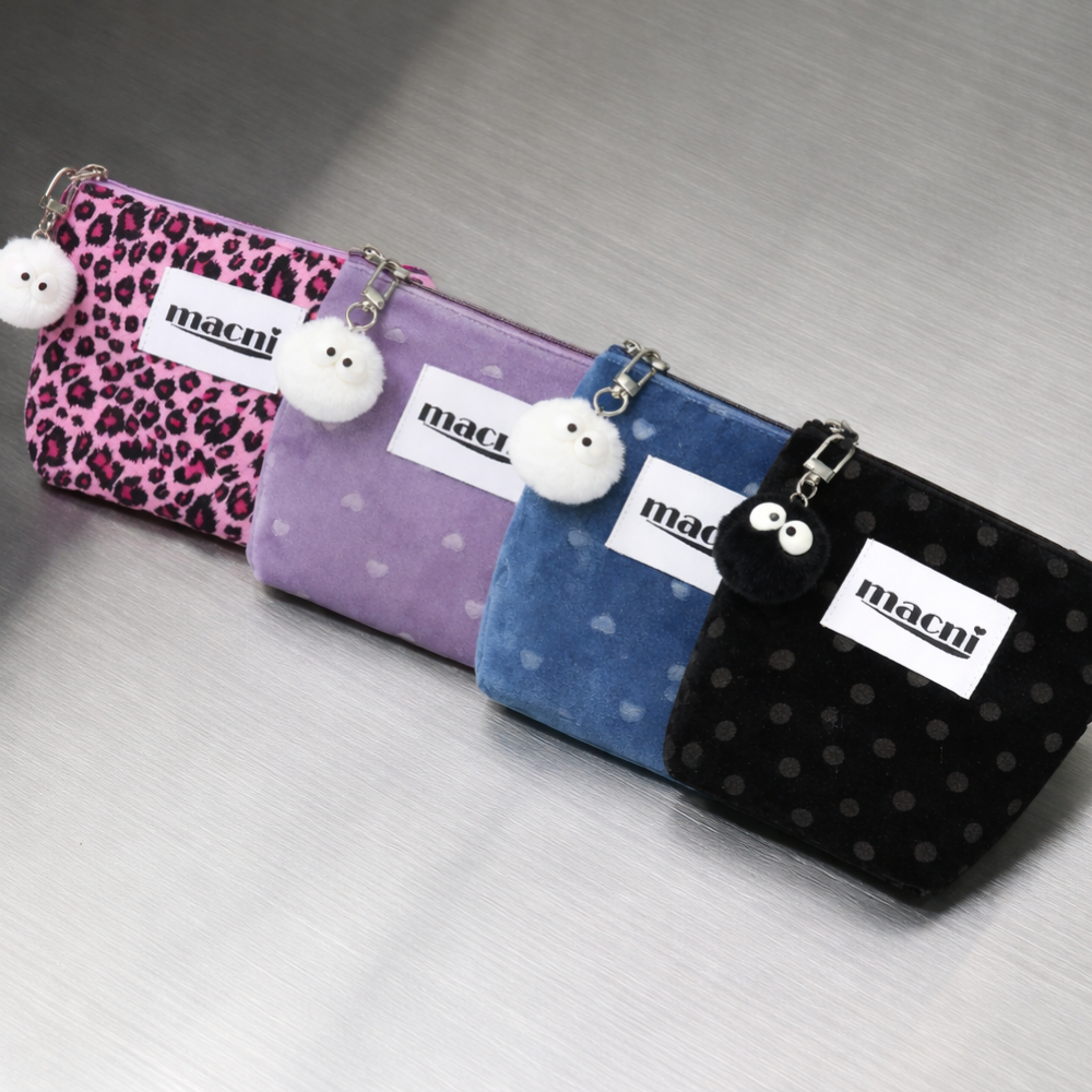 마크니 하트 벨벳 스탠디 파우치 라벤더(MACNI Heart Velvet Standy Pouch Lavender) - 6