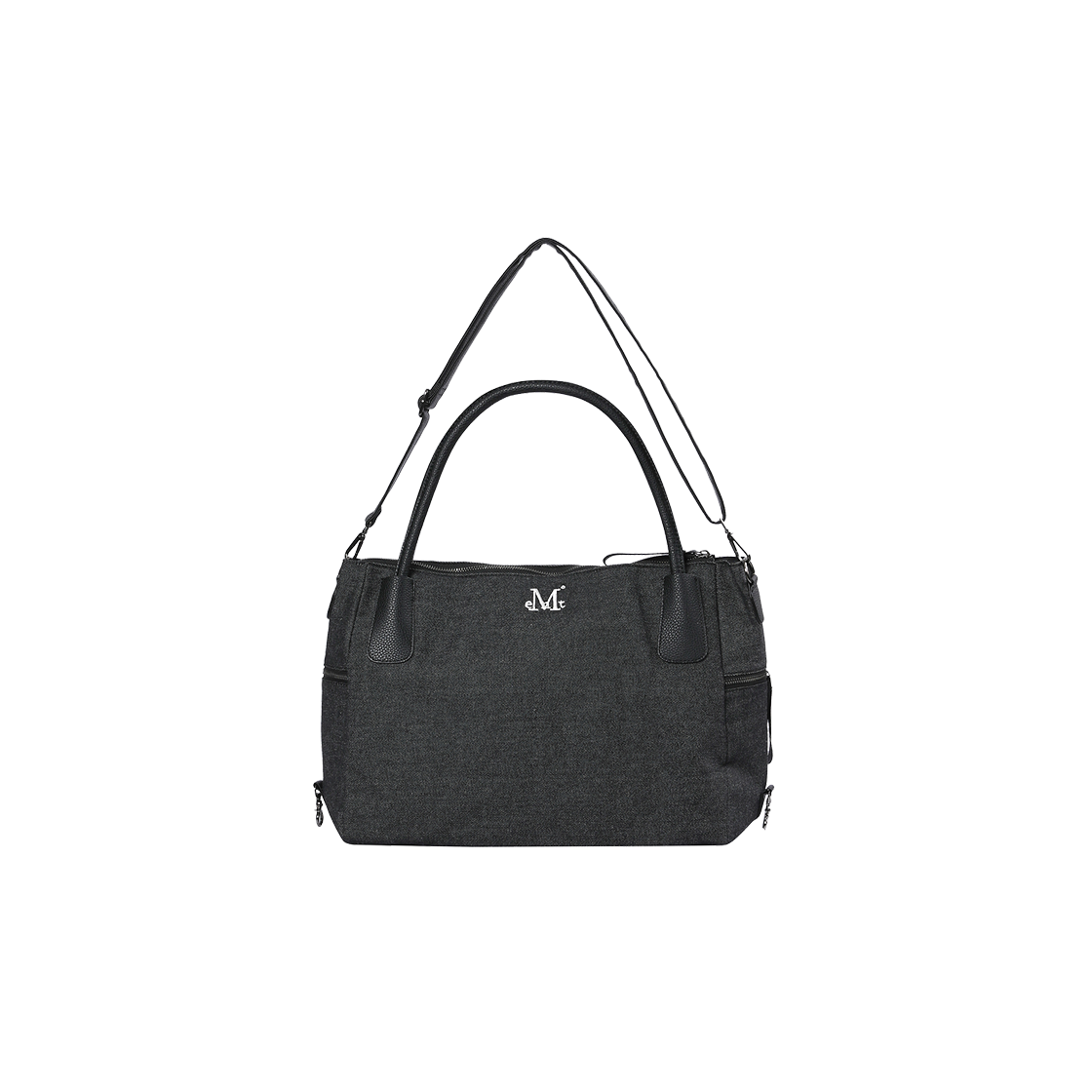 P0000BJE MUCENT 4Way Signature Logo Tote Bag Black denim