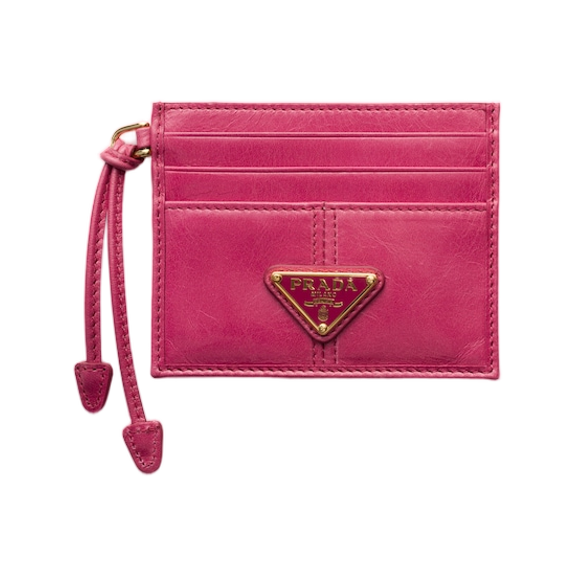 프라다 레더 카드 홀더 피오니 핑크(Prada Leather Card Holder Peony Pink) - 1