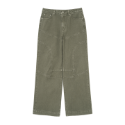 MILLO WOMEN Incision Line Jeans Khaki