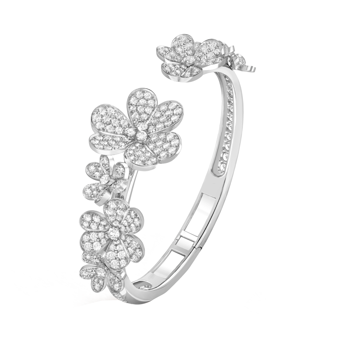 VCARPDYB00 Van Cleef & Arpels Frivole Bracelet 7 Flowers Medium Model 18K White Gold Diamond