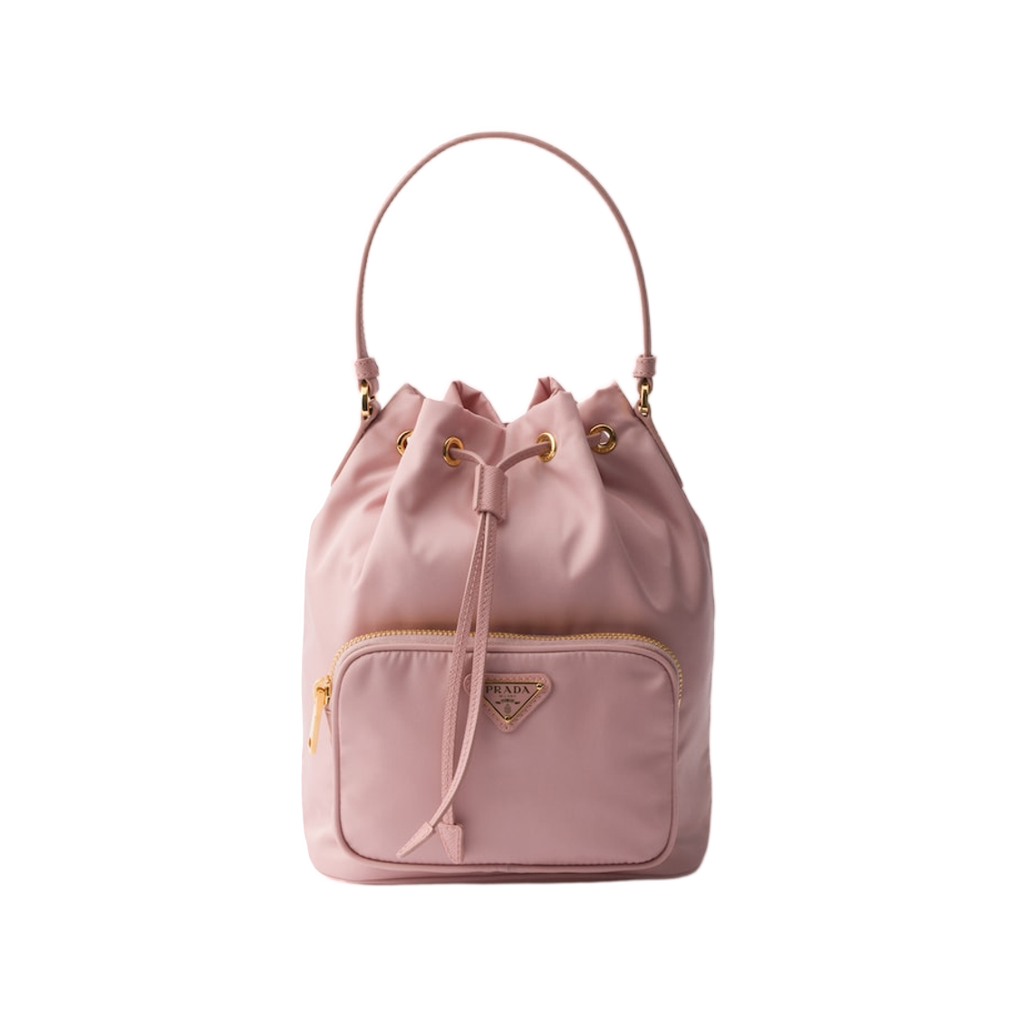1BH038-RV44-F0924 Prada Duet Re-Nylon Bucket Bag Peach