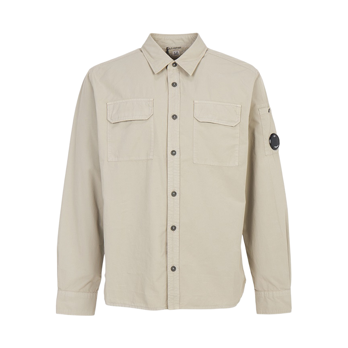 20CMSH706A110143G904 C.P. Company Organic Gabardine Long Sleeve Lens Shirt Dove Grey - 26SS