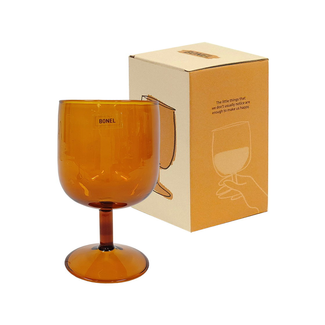 보넬 내열 고블렛 와인잔 엠버브라운(Haulshome Bonnel Glass Goblet Amber Brown)