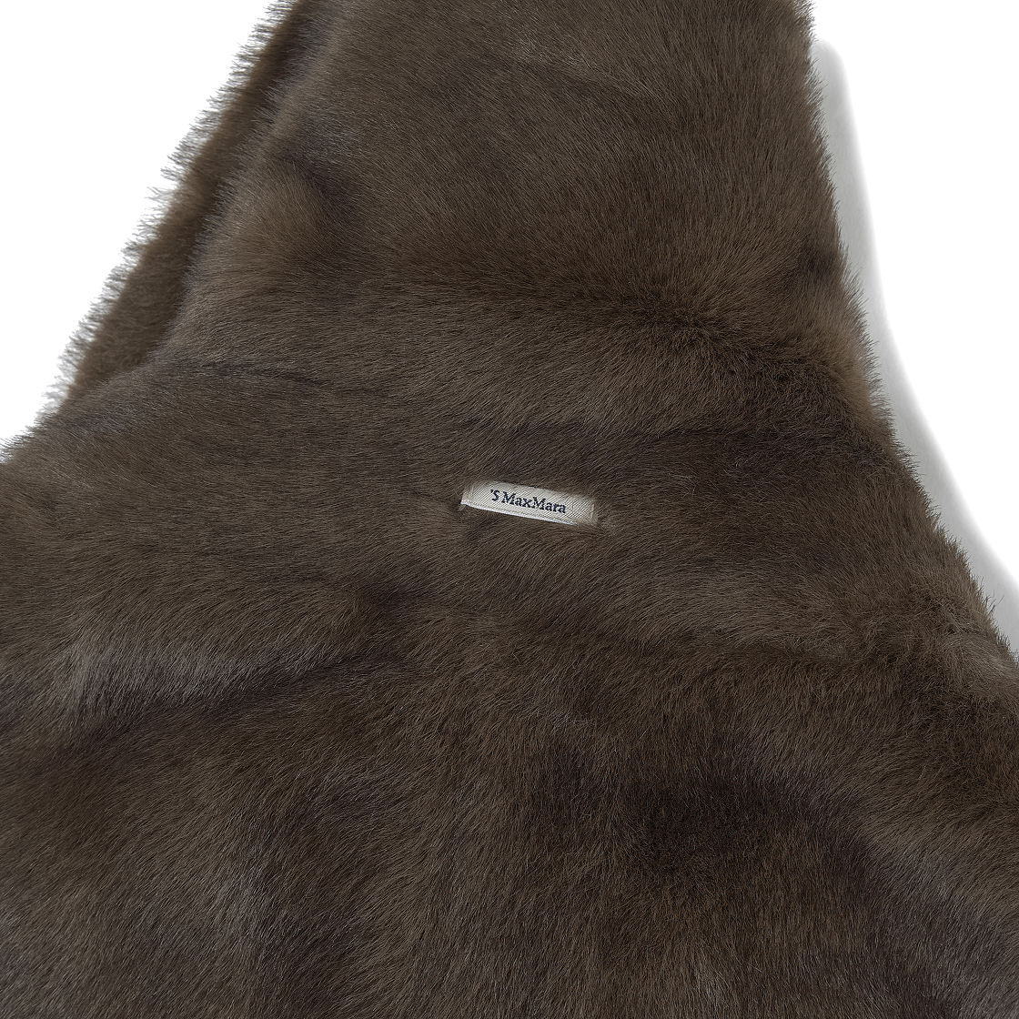 (W) S 막스마라 라우라 더블 브레스티드 플러피 텍스쳐 자켓 브라운((W) S Max Mara Laura Double-Breasted Jacket with Fluffy Texture Brown) - 3