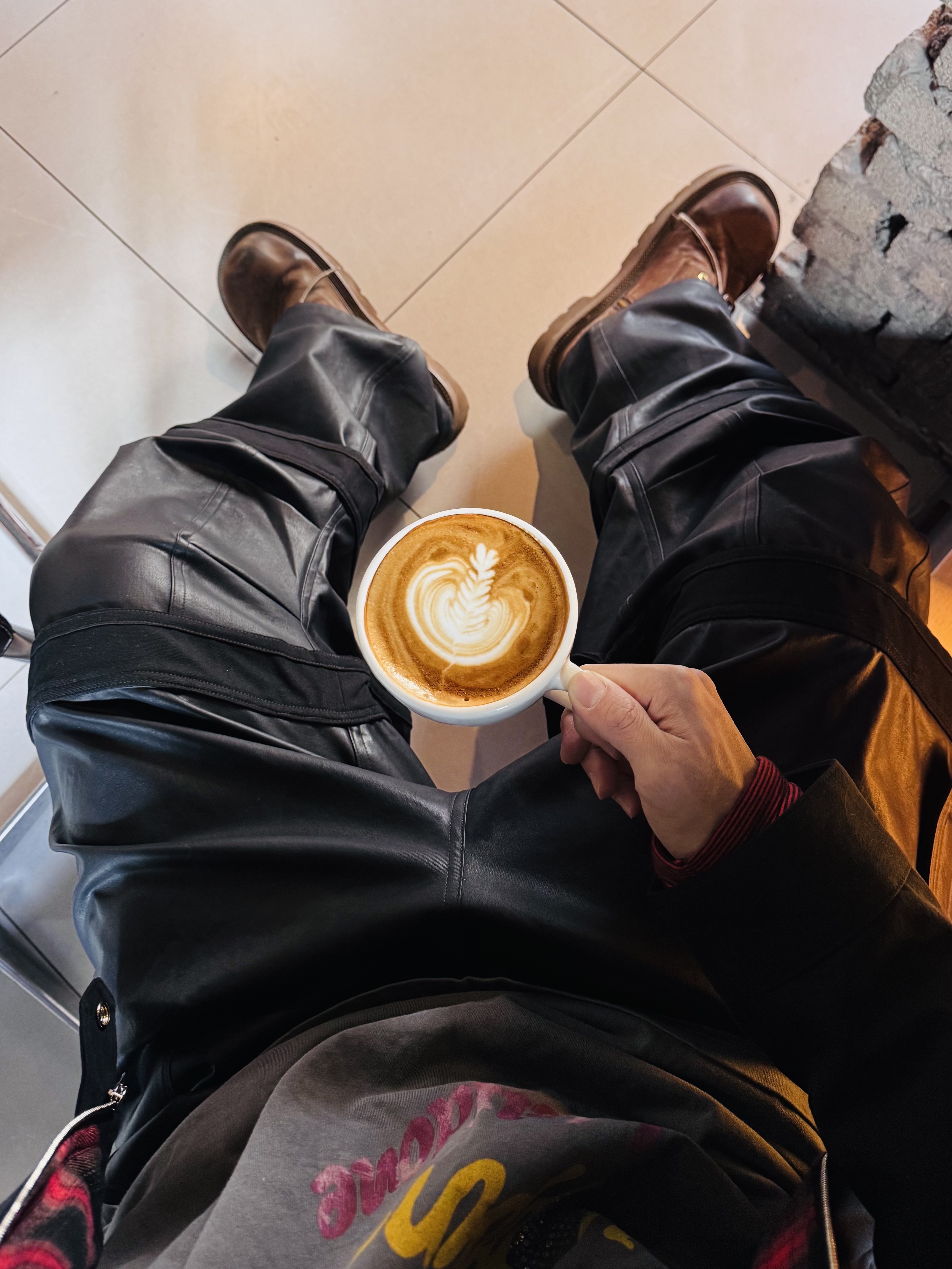 [더블적립]farfromwhat far layered work pants_black, SOULESURES BOLD BELUGA Espresso Brown 착용 스타일