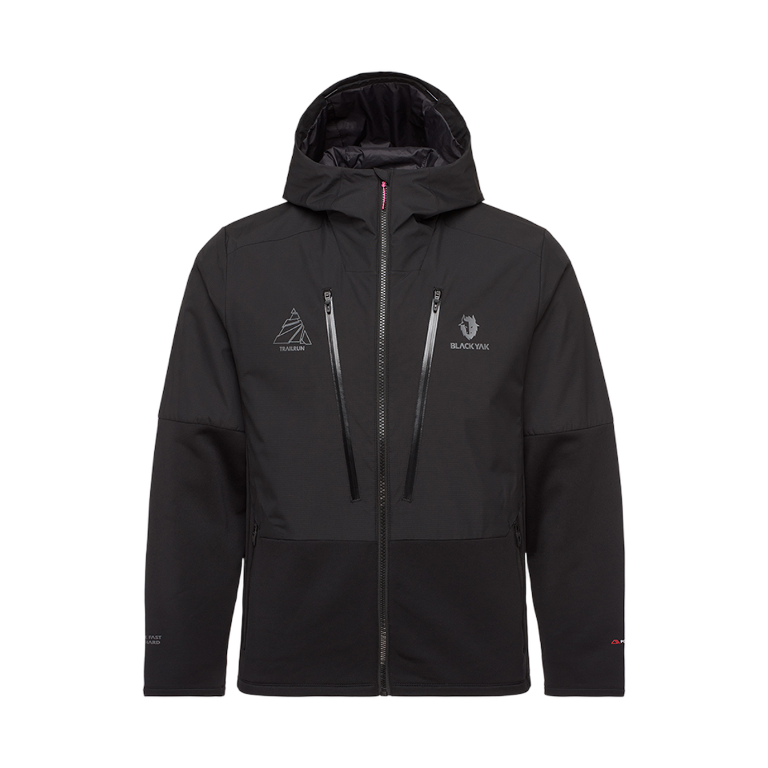 1BYJKFU015BK Black Yak Trail Running Polartec Woven Windbreaker Black