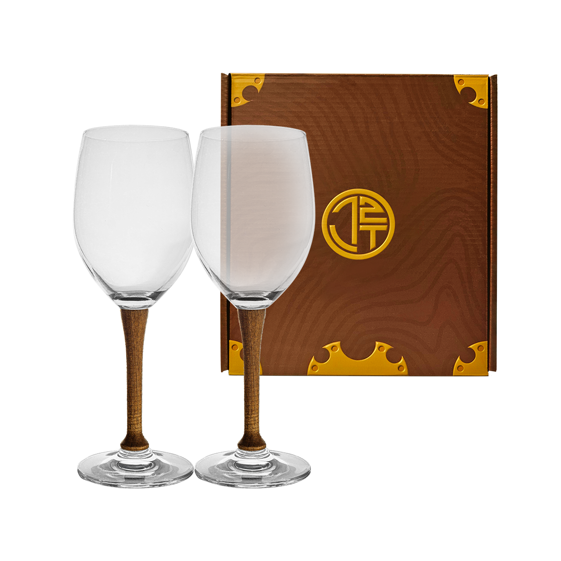 그루 크리스탈 와인잔 술잔 고블렛잔 막걸리잔 길(일자형) 슬림 2p 선물세트(Haulshome Gru Crystal Wood Wine Glass Gift Set (Slim Stick))