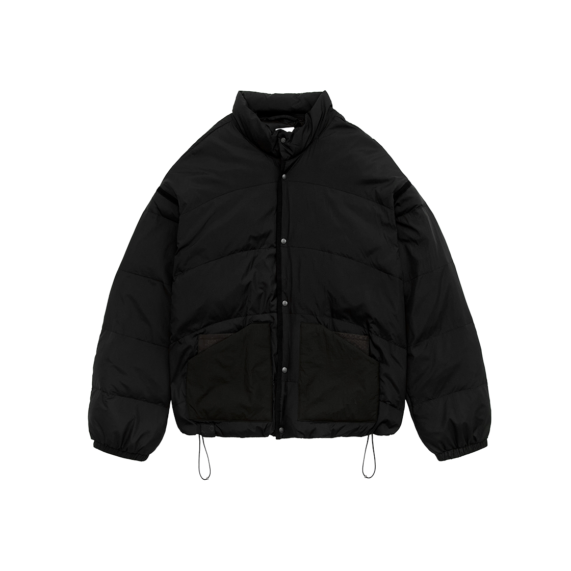 폴리테루 마이크로 스냅 퍼프 자켓 블랙(Polyteru Micro Snap Puff Jacket Black)