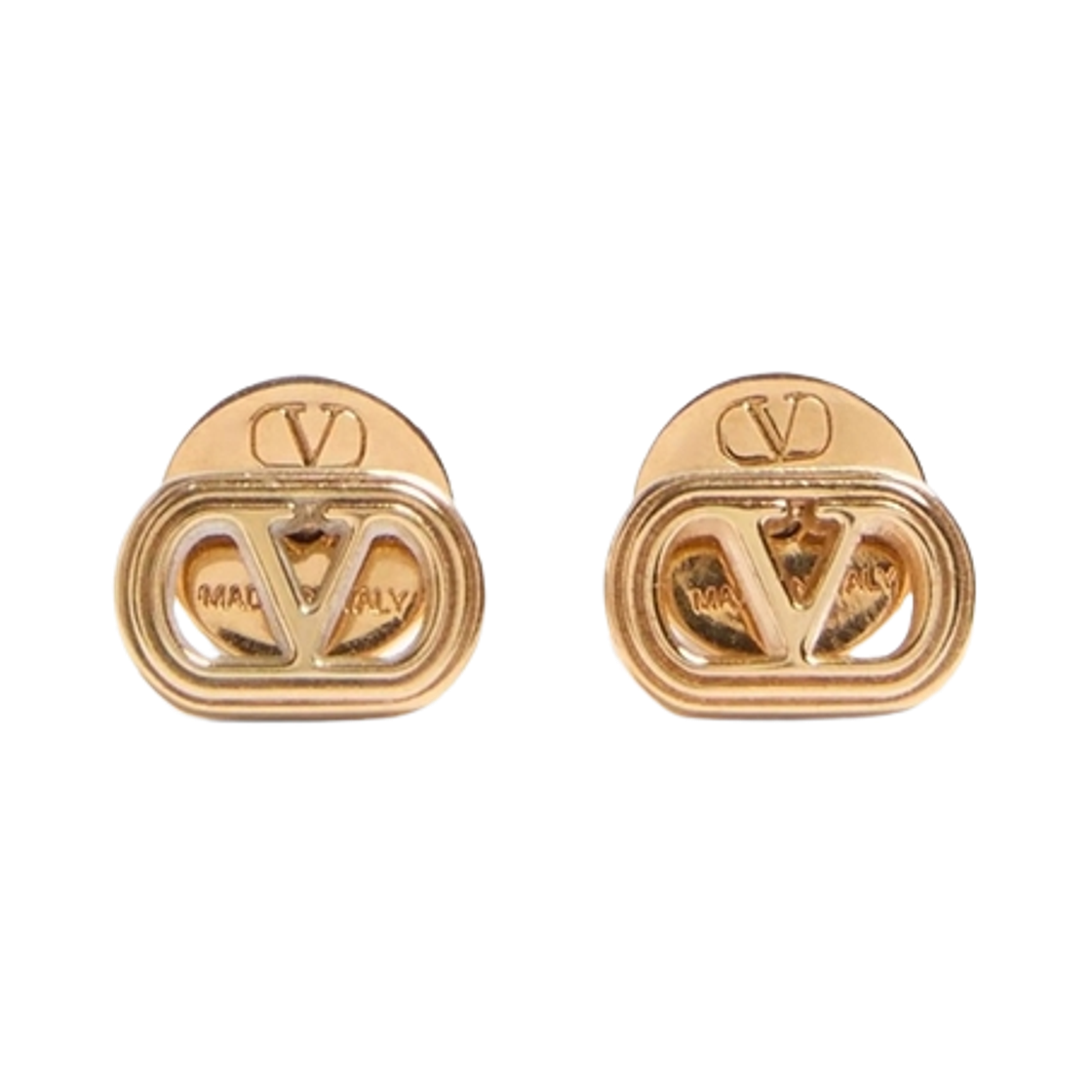 J0BG4METL01 (W) Valentino Ovalette Vlogo Earrings Gold