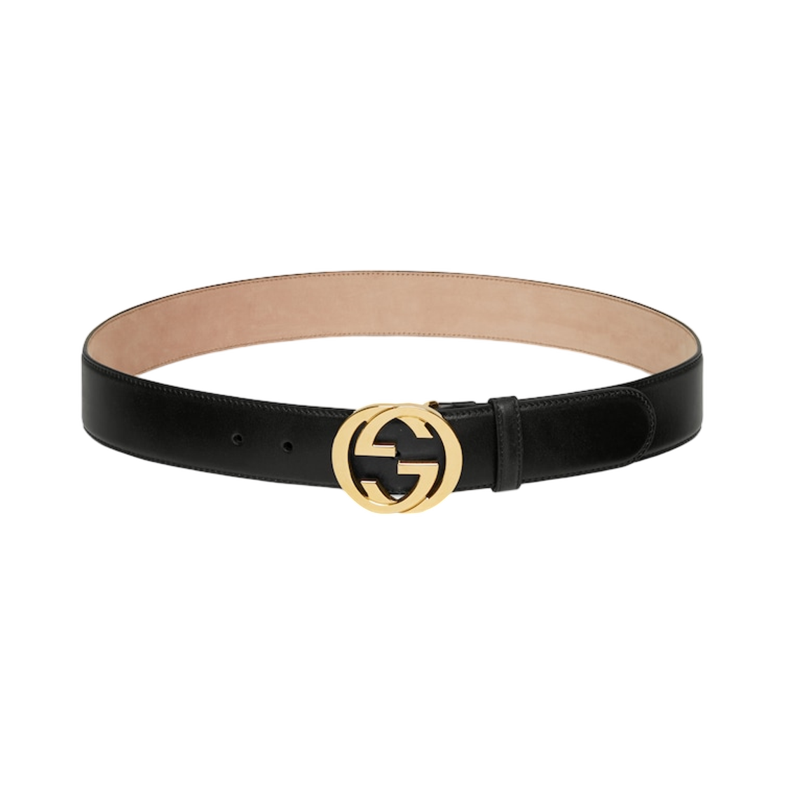 863302-AAGD4-1000 Gucci Belt With Interlocking G Buckle Black