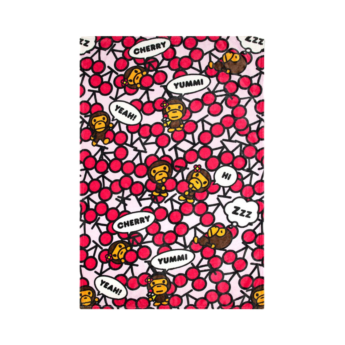 - BAPE Baby Milo Cherry Pattern Blanket Pink