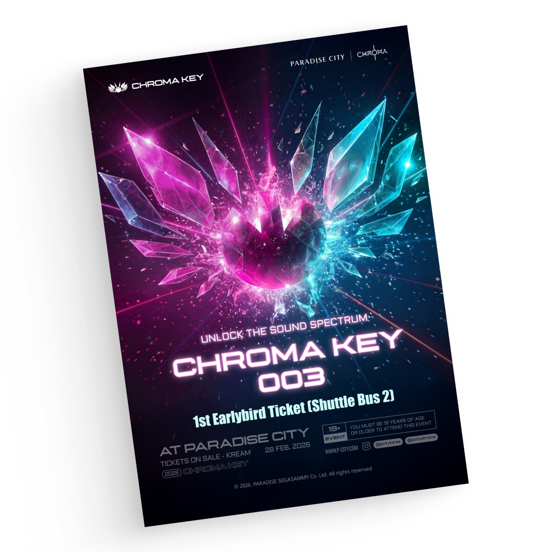 크로마키 003 - 니키 로메로 내한공연 1차 얼리버드 셔틀통합권 노선2(CHROMA KEY 003 (NICKY ROMERO) 1st Earlybird Ticket (shuttle bus 2))