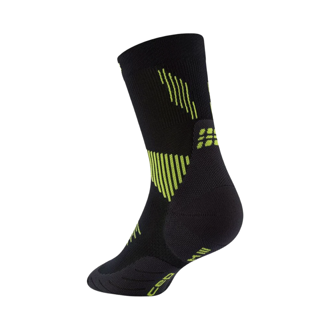 CEP 코어 런 컴프레션 미드 컷 삭스 블랙(CEP Core Run Compression Mid Cut Socks Black) - 2
