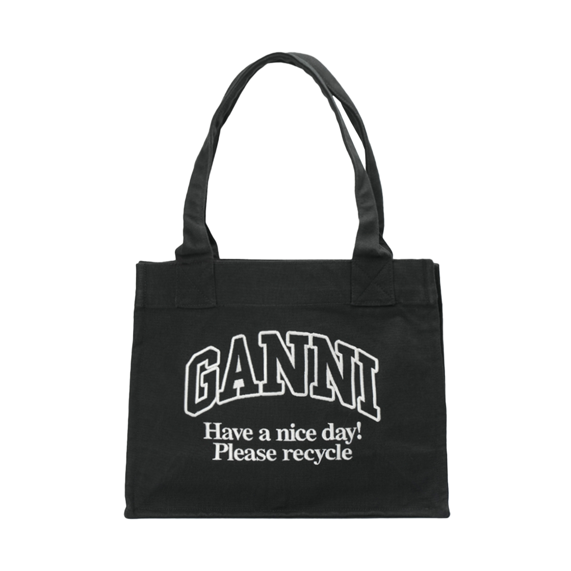 A7180-252 [20% 쿠폰] Ganni Large Easy Shopper Contrasted Logo Pocket Tote Bag Phantom