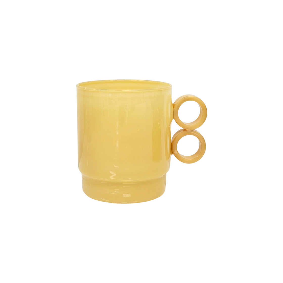 뉴티지 비비 머그잔 밀크글라스 내열 유리컵 옐로우(Haulshome Newtage Glass BB Mug Yellow)