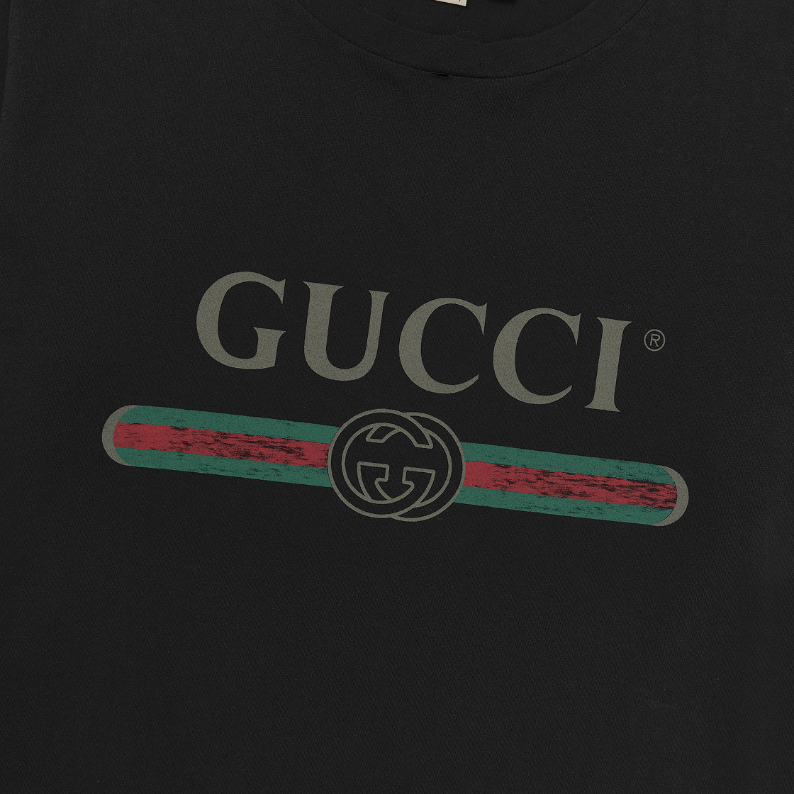 (W) 구찌 로고 오버사이즈 티셔츠 블랙((W) Gucci Logo Oversize T-Shirt Black) - 3