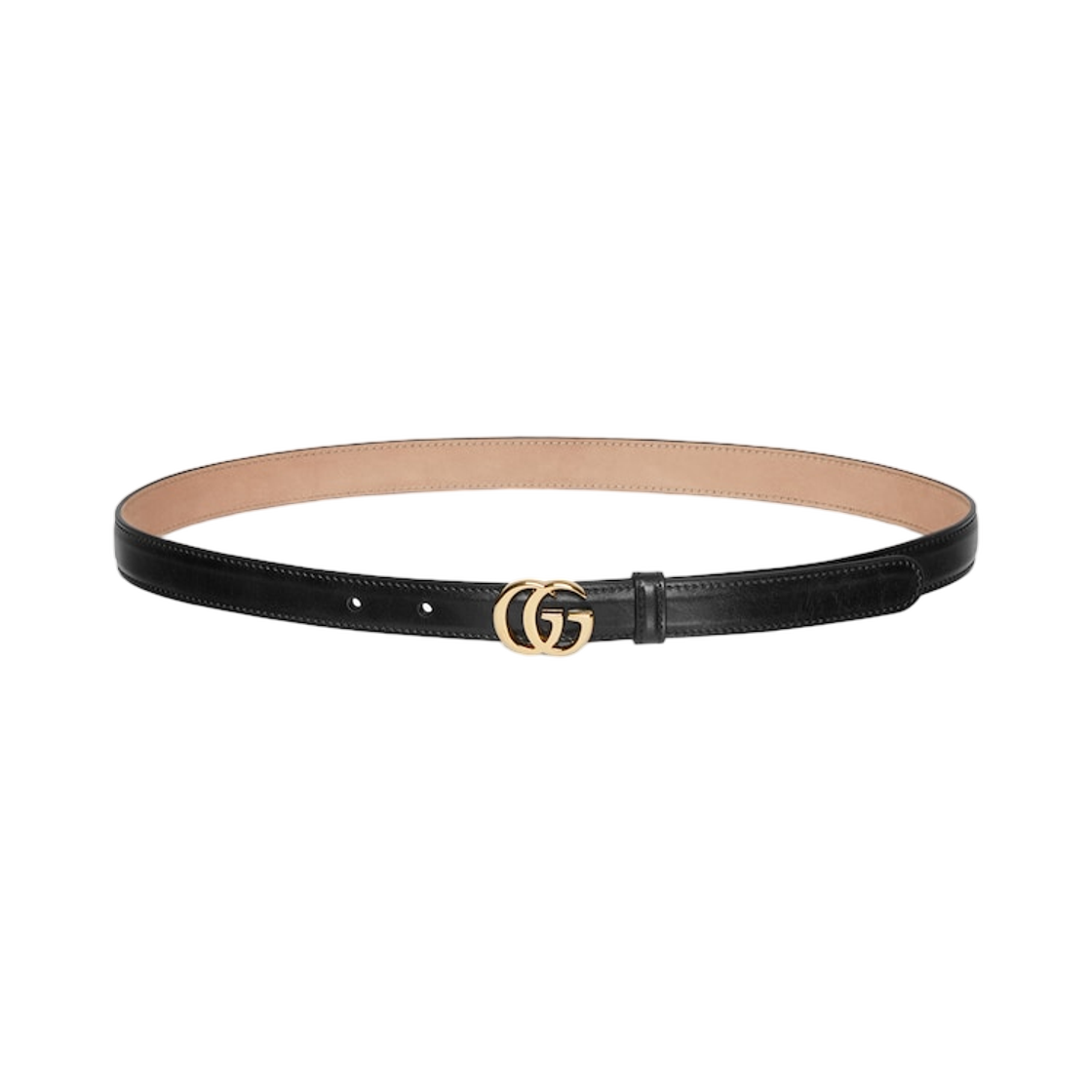 (W) 구찌 GG 마몽 씬 벨트 블랙((W) Gucci GG Marmont Thin Belt Black) - 2