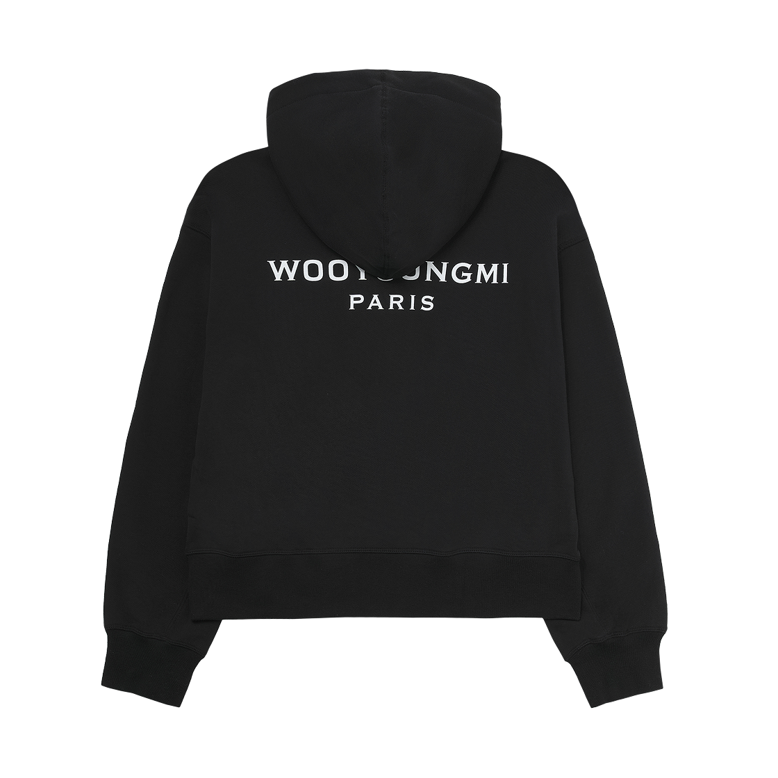 (W) 우영미 코튼 백로고 후드 티셔츠 블랙 - 25FW