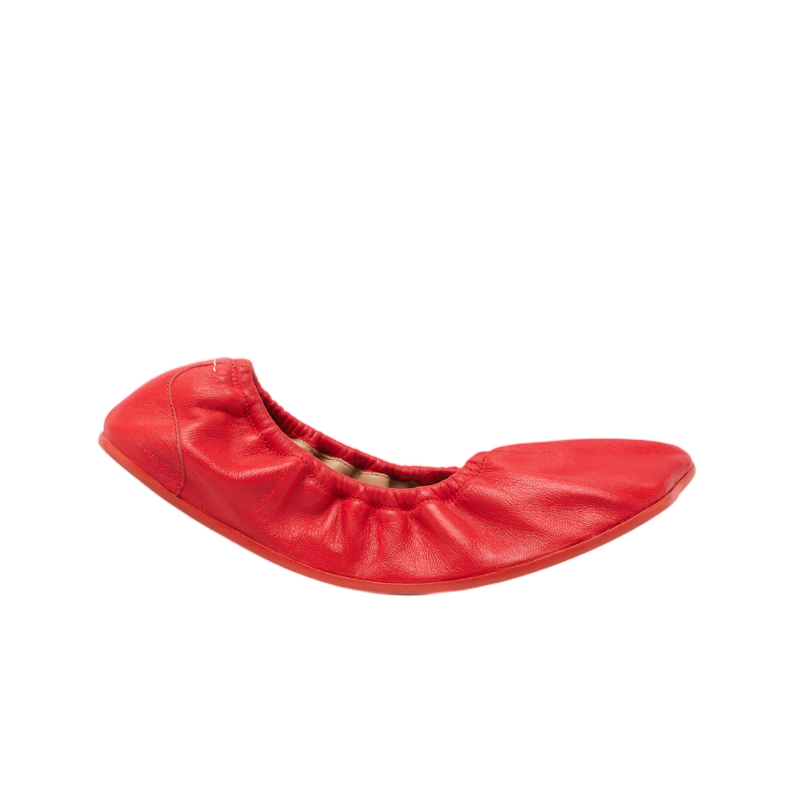 S59WZ0105P7557T4017 (W) MM6 Maison Margiela Anatomic Travel Ballerina Red