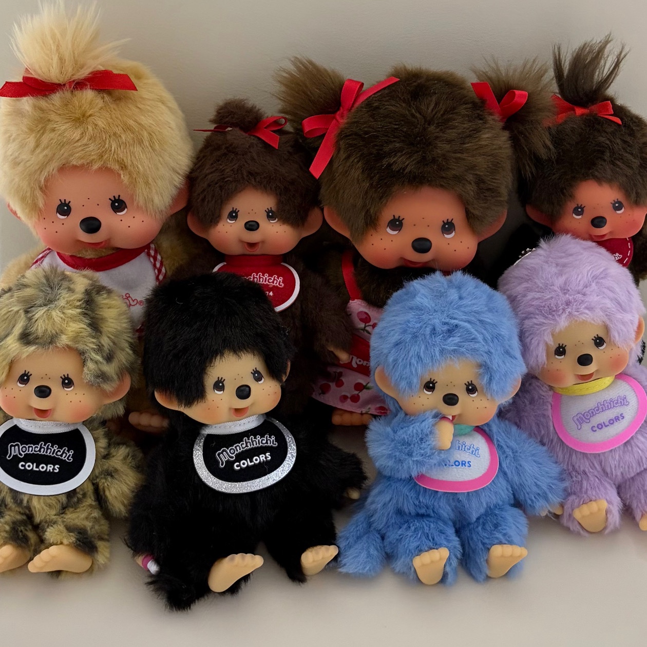 Monchhichi SS Girl Key Chain Brown, Monchhichi Colors Keychain Leopard Print 착용 스타일