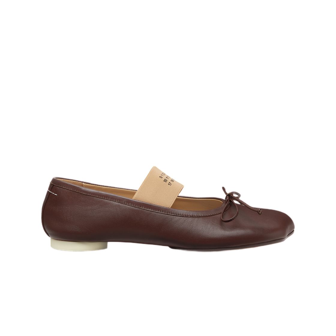 S59WZ0099P3628T2259 (W) MM6 Maison Margiela Anatomic Numeric Ballerinas Brown