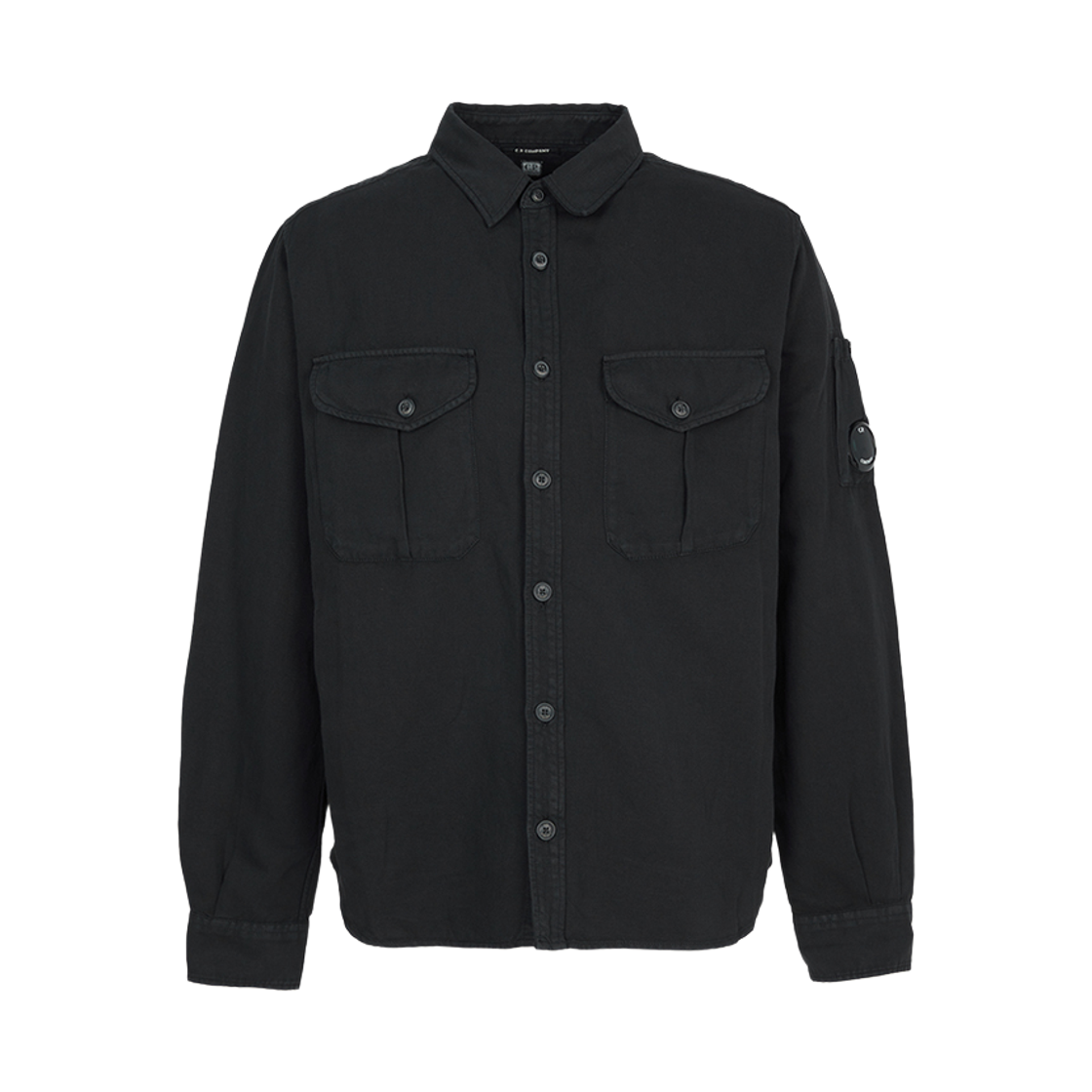 20CMSH082A110626G999 C.P. Company Cotton Linen Overshirt Black - 26SS