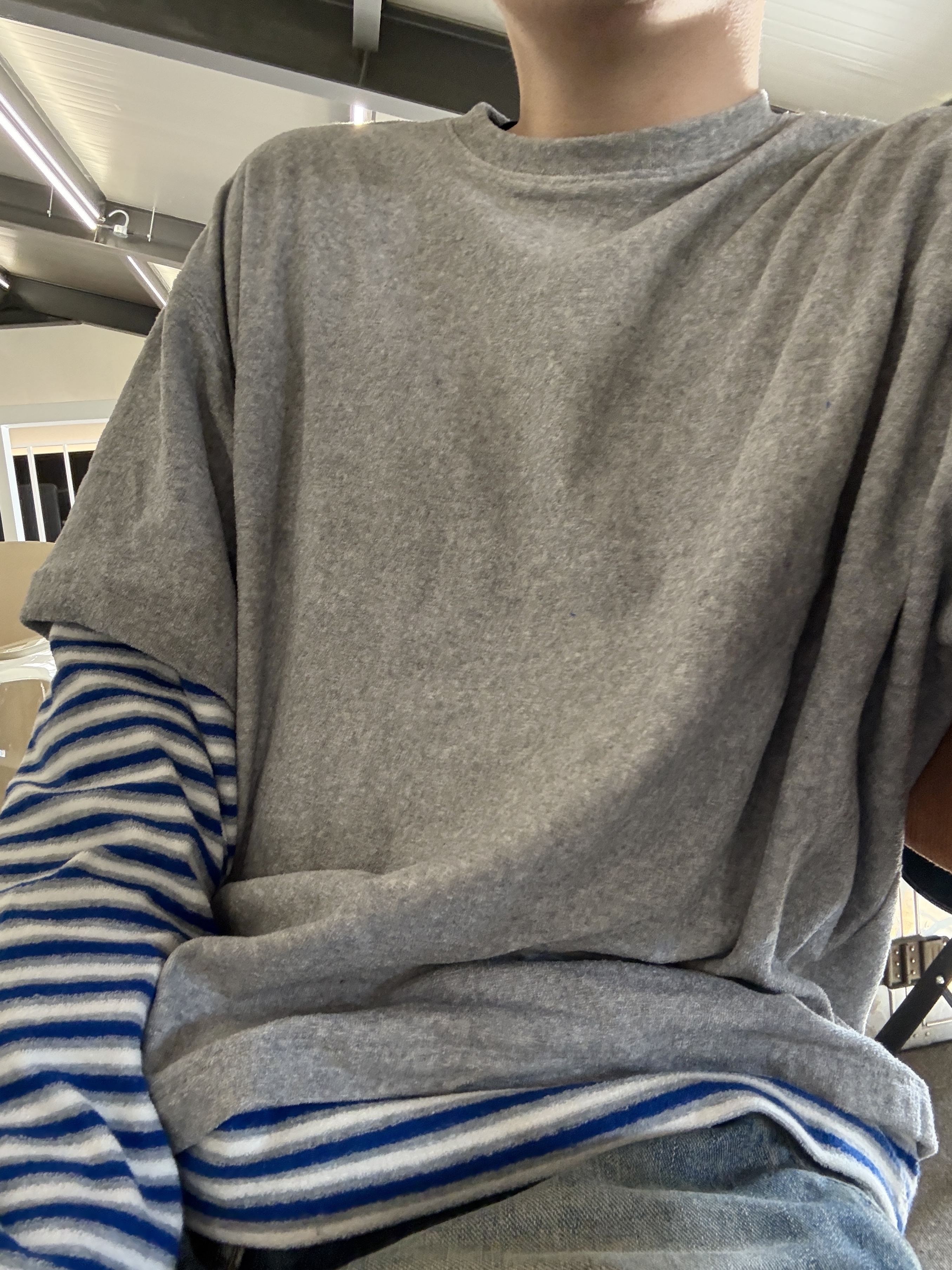 Nonnod Terry Layered T-shirts Grey, Timberland x Humberto Leon 6 Inch Boot Wheat Nubuck - Medium 착용 스타일 - 2