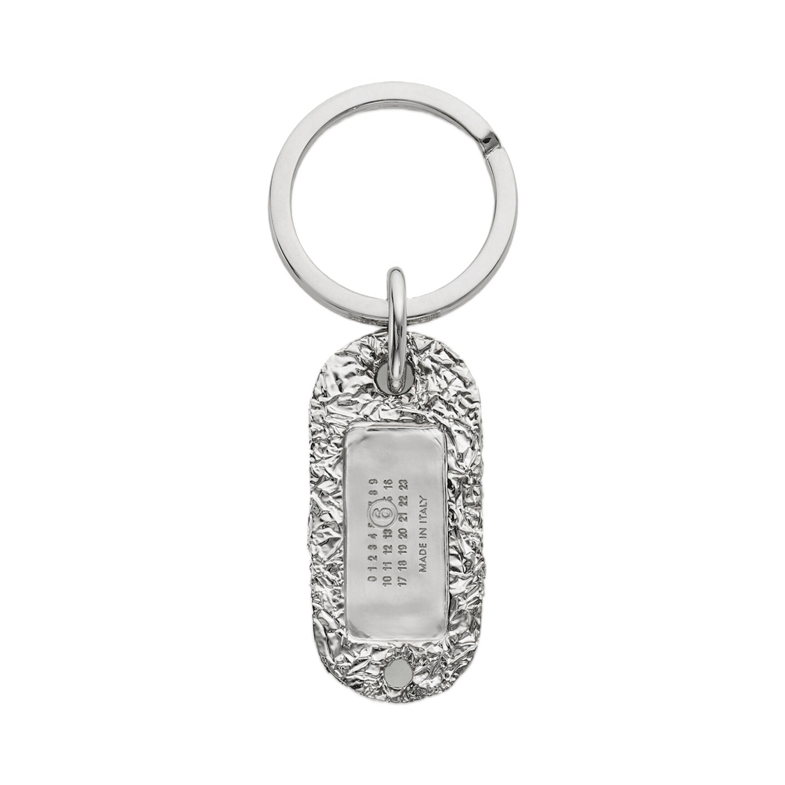 MM6 메종 마르지엘라 실버 포일 키링 폴리쉬드 팔라디오(MM6 Maison Margiela Silver Foil Keyring Polished Palladio)