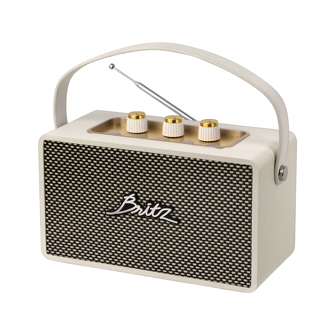 6922564809230 Britz BZ-MQ3 White Gold Antique Stereo Bluetooth Speaker