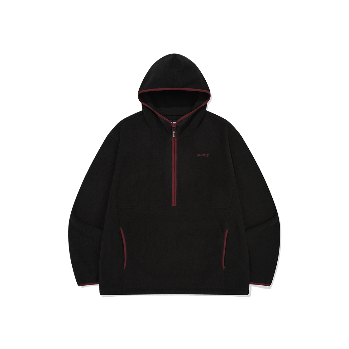 트레셔 매거진 플리스 하프집업 후디 블랙(THRASHER Magazine Fleece Half Zip-Up Hoodie Black)