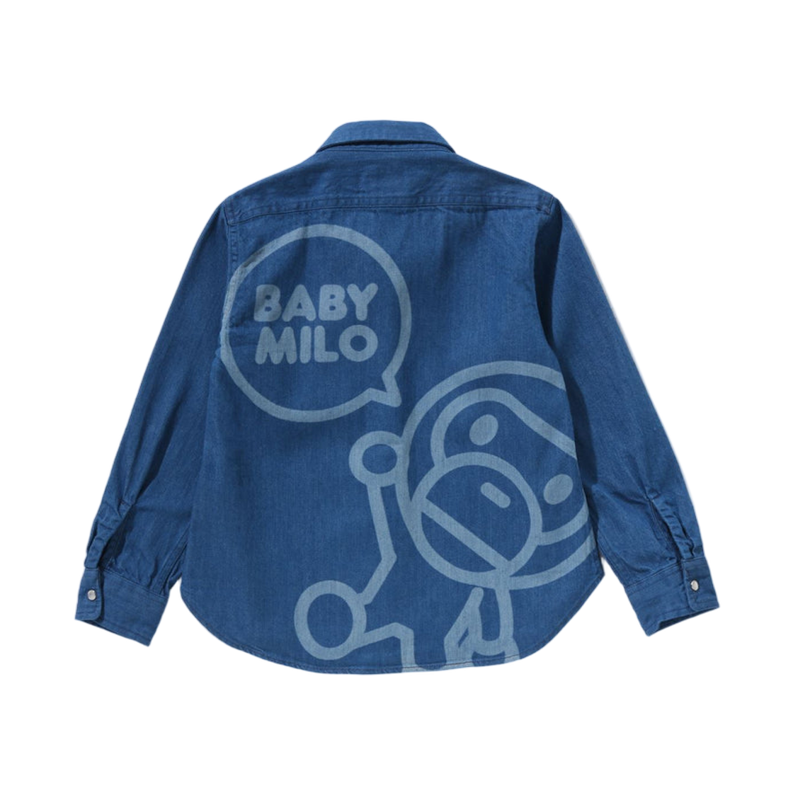 (키즈) 베이프 베이비 마일로 8온즈 데님 셔츠 인디고((Kids) BAPE Baby Milo 8 oz. Denim Shirt Indigo) - 2