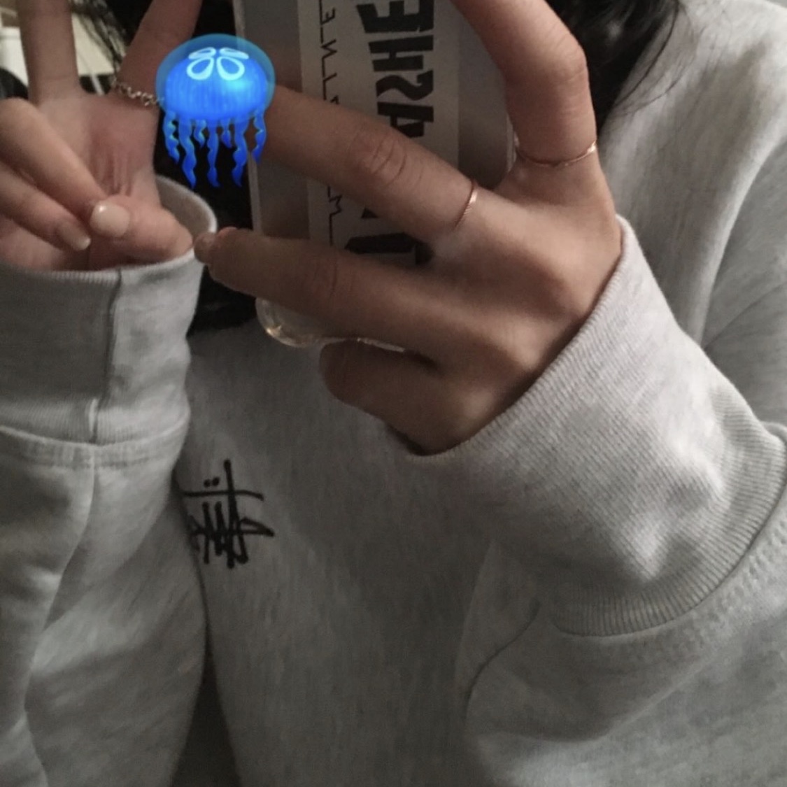 Stussy Basic Stussy Crew Ash Heather 착용 스타일