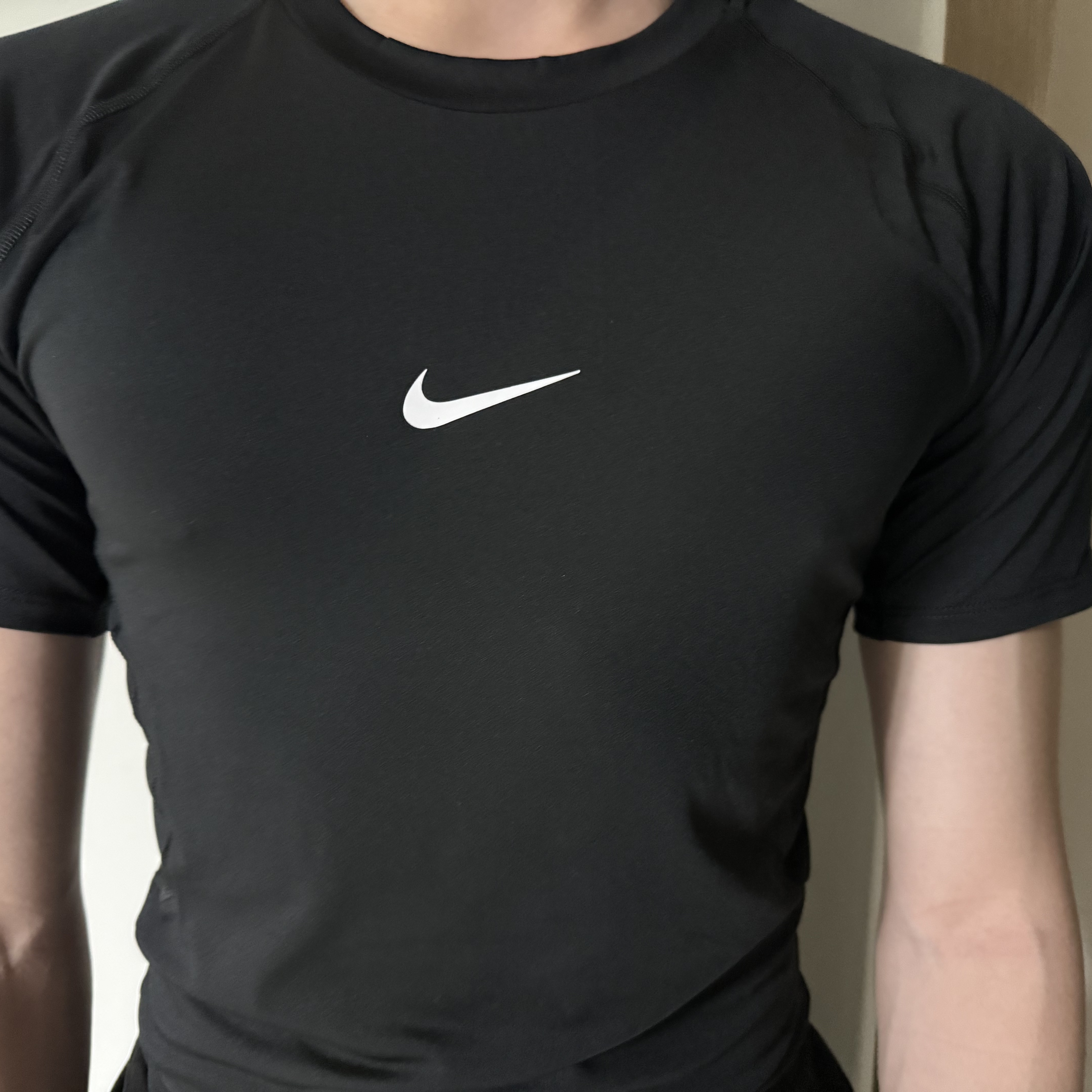 Nike Pro Dri-Fit Short Sleeve Fitness Top Black - Asia 착용 스타일