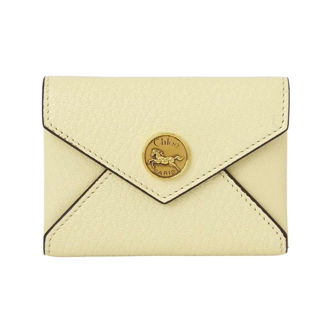 CH25SP537O93755 Chloe Envelope Card Holder in Grained Leather Yellow